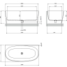 Bañera de piedra Omnires Valencia M+ 158x77 blanca (VALENCIASWPBP)