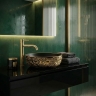 умывальник Rea Babilon Gold 42x42 матовый, черный, золотой (REA-U5418)