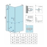 shower wall Rea Hugo 80x200,5 safety glass, transparent, matte gold (REA-K6612)