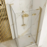 shower wall Rea Hugo 80x200,5 safety glass, transparent, matte gold (REA-K6612)