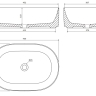 washbasin Omnires Mesa 46x31,5 white mat (MESA460BM)