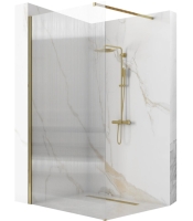 Mampara de ducha Rea Aero Intimo 90x195 cristal de seguridad, cepillado dorado (REA-K4124)