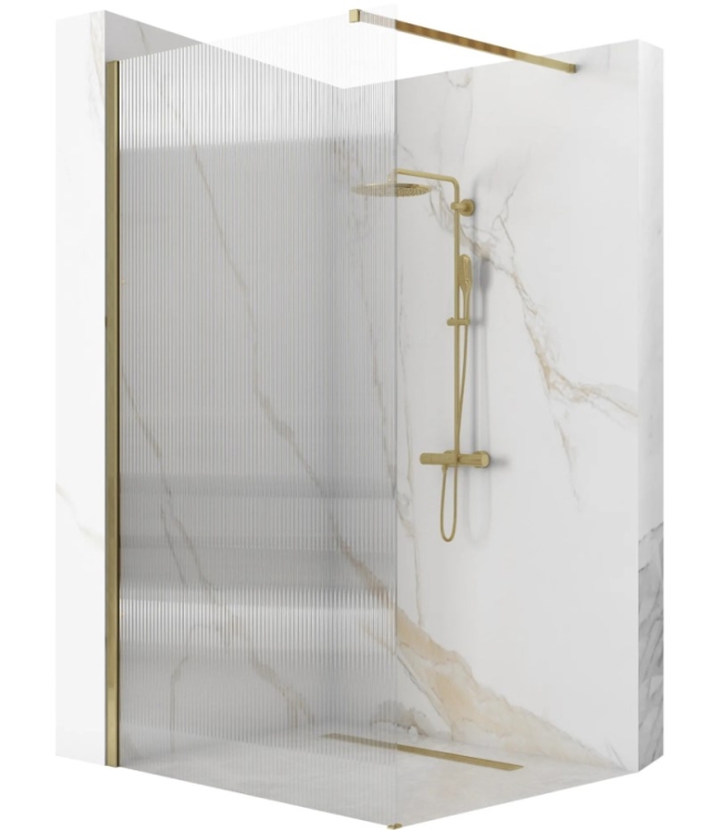 Mampara de ducha Rea Aero Intimo 90x195 cristal de seguridad, cepillado dorado (REA-K4124)