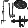Sistema de ducha Rea Lungo negro metalizado, con termostato (REA-P8763)