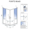 Cabina de ducha Rea Punto 80x80 cristal de seguridad negro, transparente (REA-K4800)