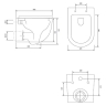 toilet Omnires Ottawa 49x37 rimless suspended, seat duroplast, white matt (OTTAWAMWBM)