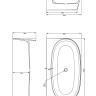 Bañera de piedra Omnires Valencia M+ 158x86 blanco mate (VALENCIAWPBM)