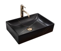 Lavabo Rea Inga 34,5x51 mármol negro mate (REA-U8006)