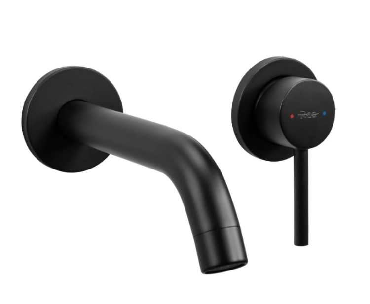 Mezclador de lavabo empotrado Rea Owen negro + caja (REA-B5332)