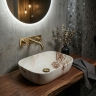 умывальник Rea Belinda Marrone Matt 46,5x33 матовый, имитация камня (REA-U3600)