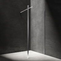 Mampara de ducha Omnires Marina Walk In 110x30cm cristal de seguridad, cromo (MA1130CRTR)