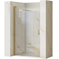 Puerta de ducha Rea Hugo 100x200,5 cristal de seguridad, transparente, oro mate (REA-K8413)