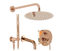 Conjunto de ducha empotrado Rea Lungo oro rosa + caja (REA-P6610)