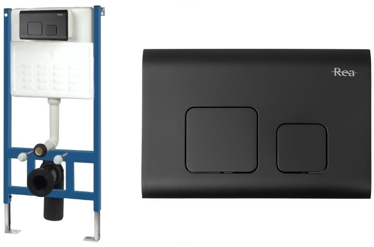 Rea installation system for toilet + F button black (REA-E3652)