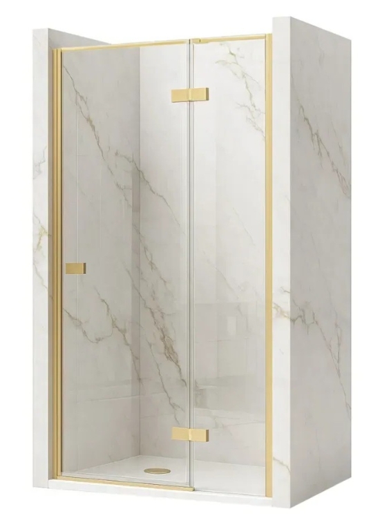 душевая дверь Rea Atlas 80x200 безопасное стекло, прозрачное, справа, gold brush (REA-K4673)