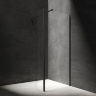 Mampara de ducha Omnires Marina Walk In 90x30cm cristal de seguridad, color negro (MA8030BLTR)