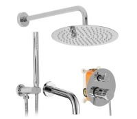 Conjunto de ducha empotrado Rea Lungo cromo + caja (REA-P6612)