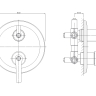 Omnires Armance antique copper concealed shower and bath mixer (AM5237ORB)