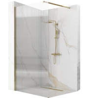 Mampara de ducha Rea Aero Intimo 100x195 cristal de seguridad, cepillado dorado (REA-K4126)