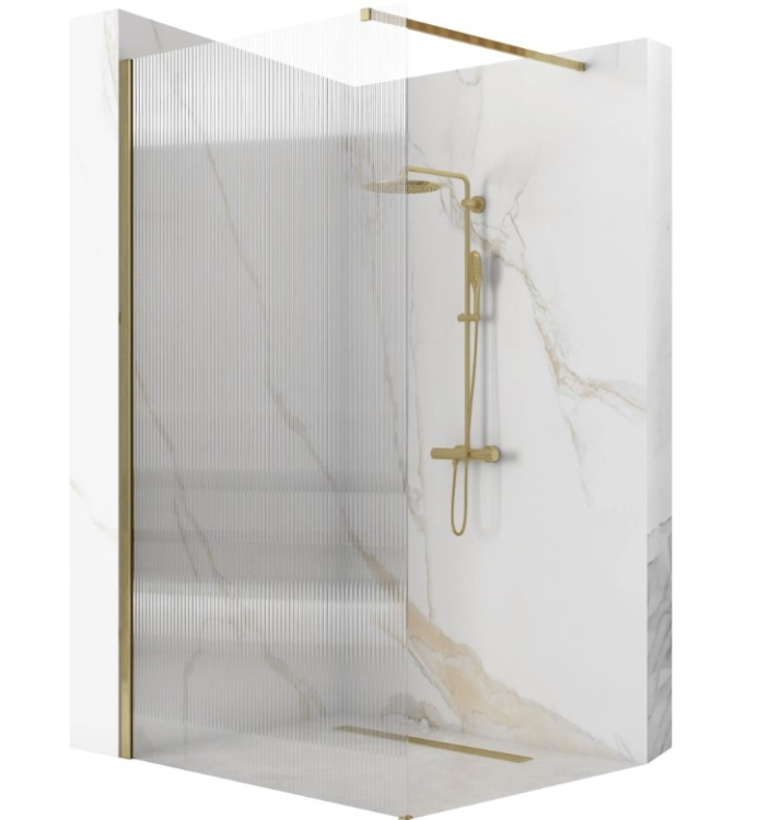 shower wall Rea Aero Intimo 100x195 safety glass, gold brush (REA-K4126)