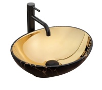 Lavabo Rea Sofia 41x34,5 oro/mármol negro (REA-U8011)