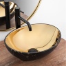 washbasin Rea Sofia 41x34,5 gold/marble black (REA-U8011)