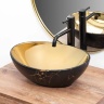 washbasin Rea Sofia 41x34,5 gold/marble black (REA-U8011)