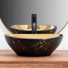 washbasin Rea Sofia 41x34,5 gold/marble black (REA-U8011)