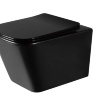 Inodoro Rea Raul Rimless suspendido, asiento duroplast de caída lenta slim, negro mate (REA-C1100)