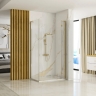 shower wall Rea Hugo 90x200,5 safety glass, transparent, matte gold (REA-K6613)