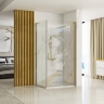 shower wall Rea Hugo 90x200,5 safety glass, transparent, matte gold (REA-K6613)