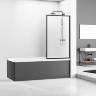 shower curtain Rea Lagos Fix 80x140 black, transparent glass (REA-K7390)