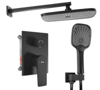 Conjunto de ducha empotrado Rea Moby negro (REA-P2402)