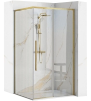 душевая кабина Rea Solar 90x90 Brush Gold безопасное стекло прозрачное (REA-K9500)