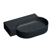 умывальник Omnires Ovo M+ 64,5х44,5 угловой, левый, matt black lava (OVO645UWLBLV)