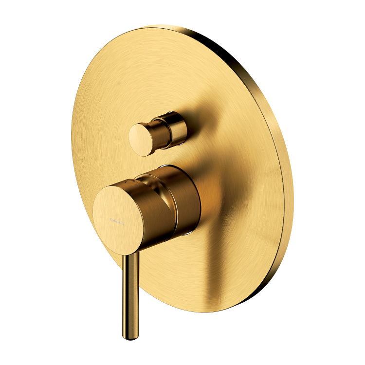 Mezclador empotrado para baño y ducha Omnires Y oro cepillado (Y1235GLB)
