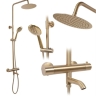 shower set Rea Lungo brush gold, with thermostat (REA-P6604)