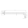 Omnires chrome overhead shower bracket 40 cm (RA01LCR)