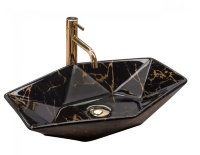 Lavabo Rea Vegas 37x57 mármol negro brillo (REA-U5603)