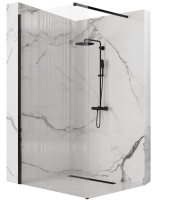 Mampara de ducha Rea Aero Intimo 100x195 cristal de seguridad, negro (REA-K4121)
