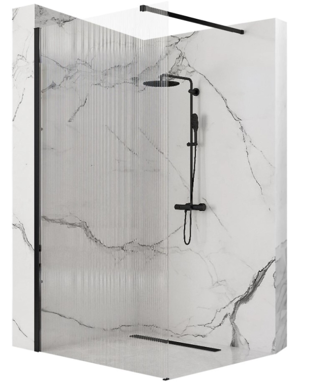 Mampara de ducha Rea Aero Intimo 100x195 cristal de seguridad, negro (REA-K4121)