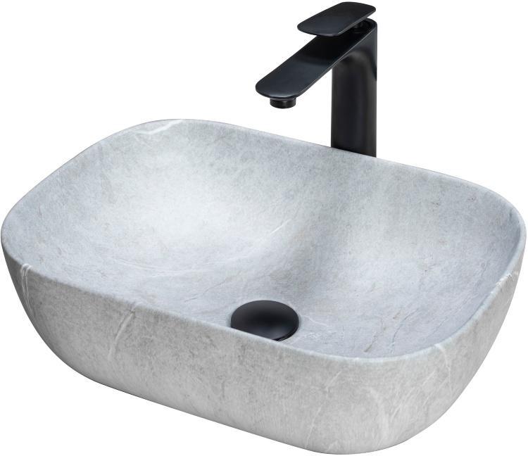 washbasin Rea Livia 33.5x46.5 grey matt (REA-U3801)