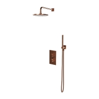 Sistema de ducha empotrable Omnires Contour con termostato, cobre cepillado (SYSCT11CPB)