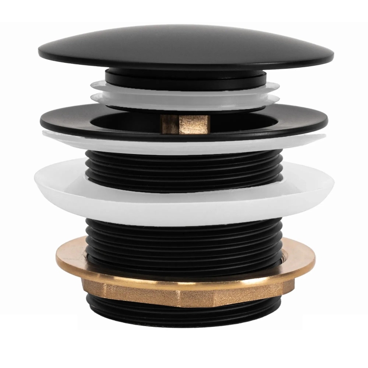 донный клапан Rea с системой click-clack, универсальный, черный/золотой (REA-W2014)