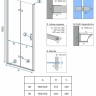 shower door Rea Molier 90x190 safety glass, transparent, chrome (REA-K8539)