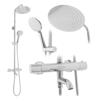 Sistema de ducha Rea Lungo cromado, con termostato (REA-P6607)