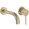 Mezclador de lavabo empotrado Rea Lungo con cepillo dorado (REA-B8652)