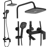Sistema de ducha Rea Storm negro mate (REA-P9533)