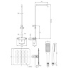 shower system with thermostat Omnires Y chrome (Y1244X/6/KCR)