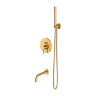 Sistema de baño empotrado Omnires Y oro cepillado (SYSYW01GLB)